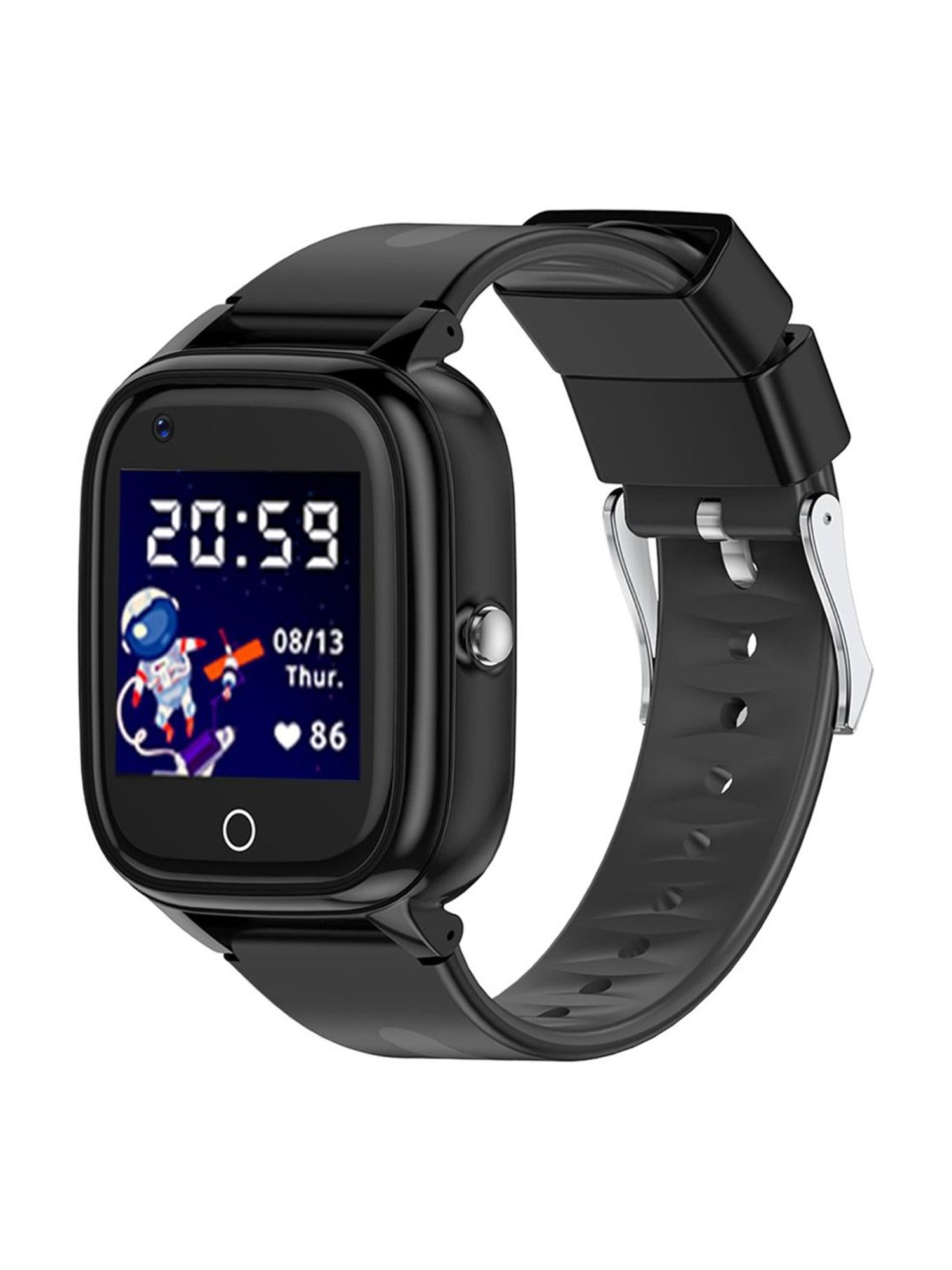 Turet Cotton Candy Pro 4G Smartwatch for Kids with Live Tracker GPS, SOS, HD Camera (Black)