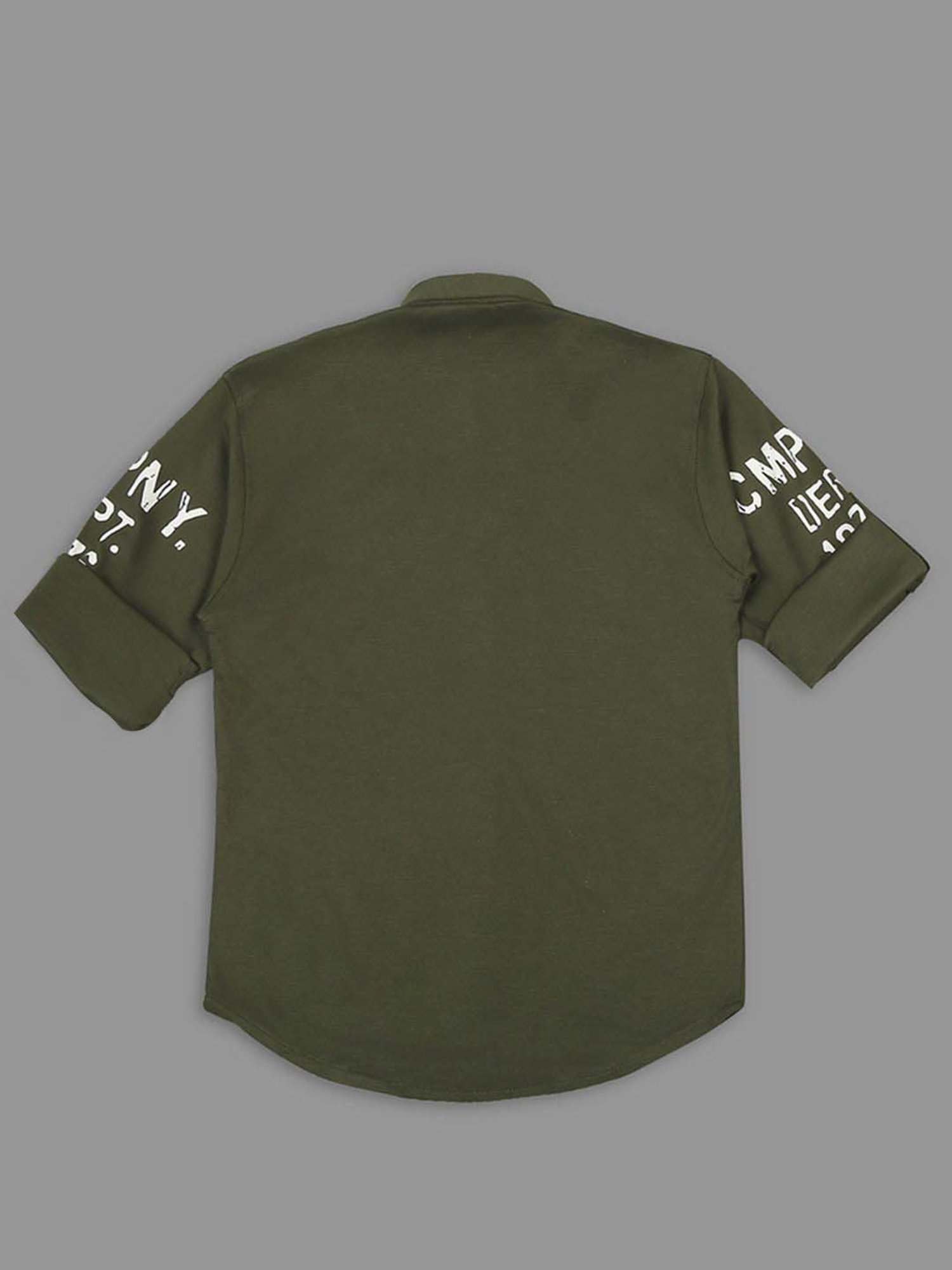 Kids Island Boys Green & Grey Embroidery Full Sleeves Clothing Set