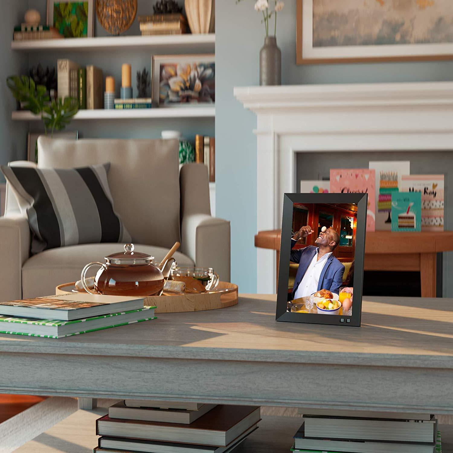 NIX 10.1 Inch USB Digital Photo Frame - Portrait or Landscape Stand, HD Resolution, Auto-Rotate, Magnetic Remote Control