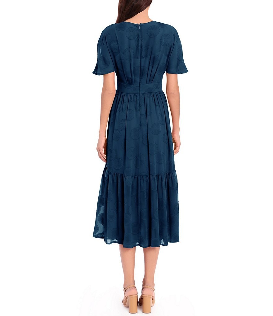 Jkara Petite Size V-Neck 3/4 Sleeve Beaded Bodice Gown