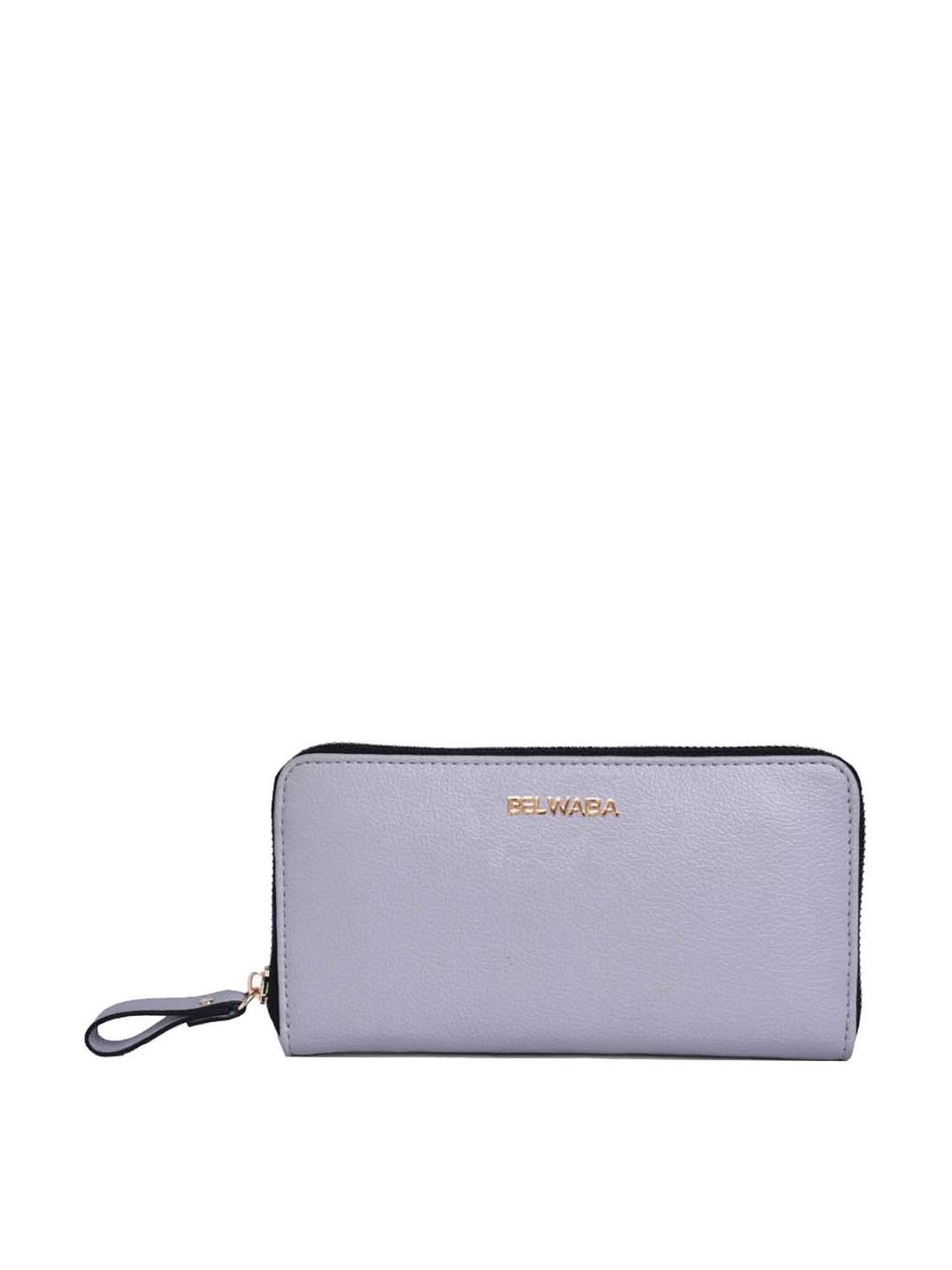 BELWABA Grey Solid Zip Around Wallet for Women