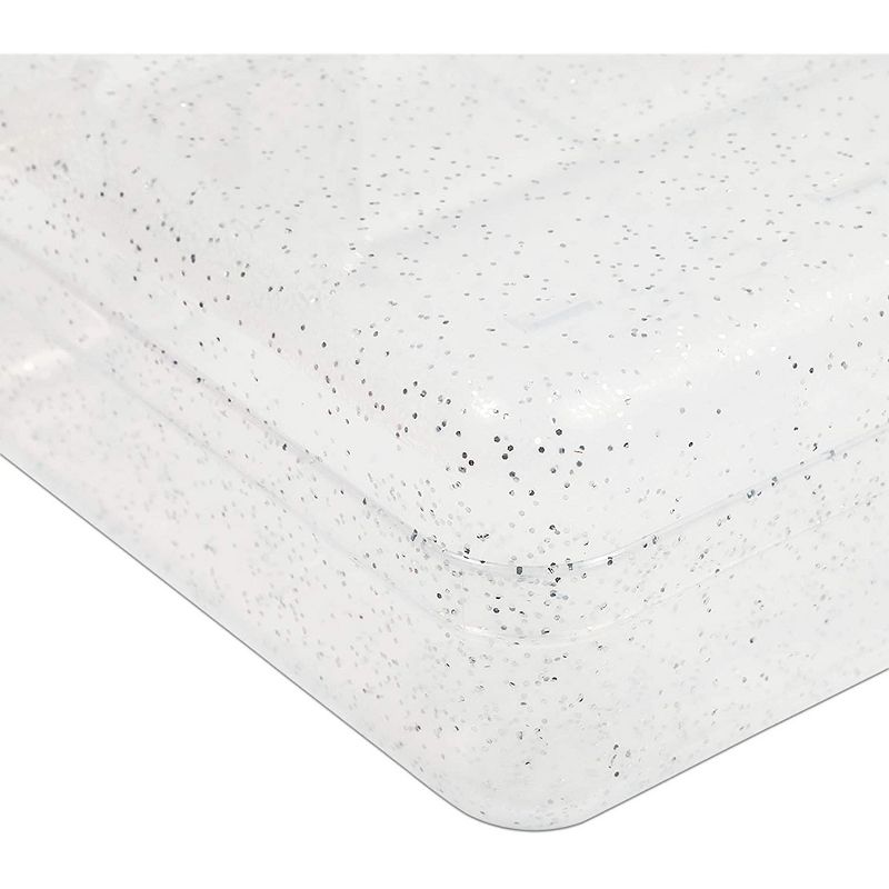 Bright Creations 4-Pack Pink & White Glitter Plastic Pen & Pencil Case Boxes, 7.8 x 2.2 x 4.5 in