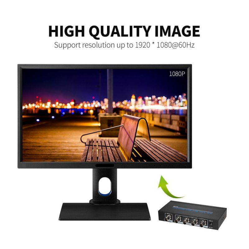 3G/HD/SD_SDI Splitter 1 * 4 Distribution 1 Input 4 Outputs Supports HD-SDI SD-SDI and 3G-SDI