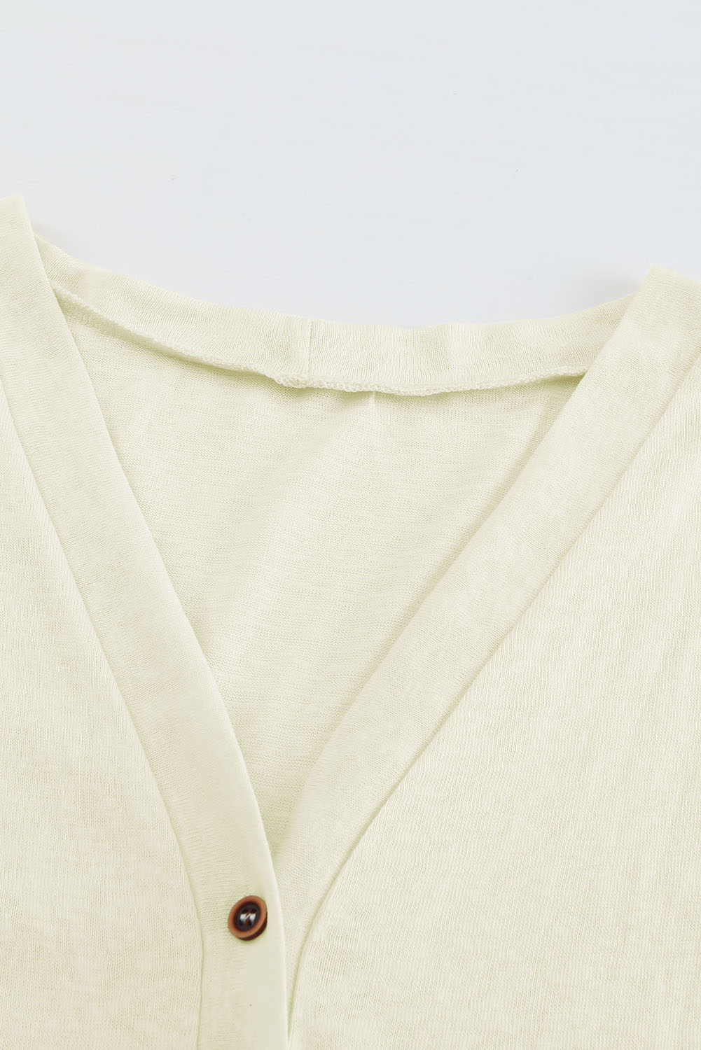 Beige Buttons Front Lightweight Fall Long Cover Up