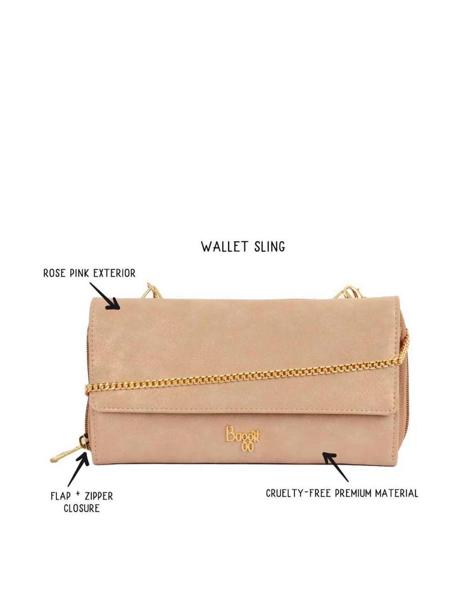 Baggit Beige Solid Wallet for Women