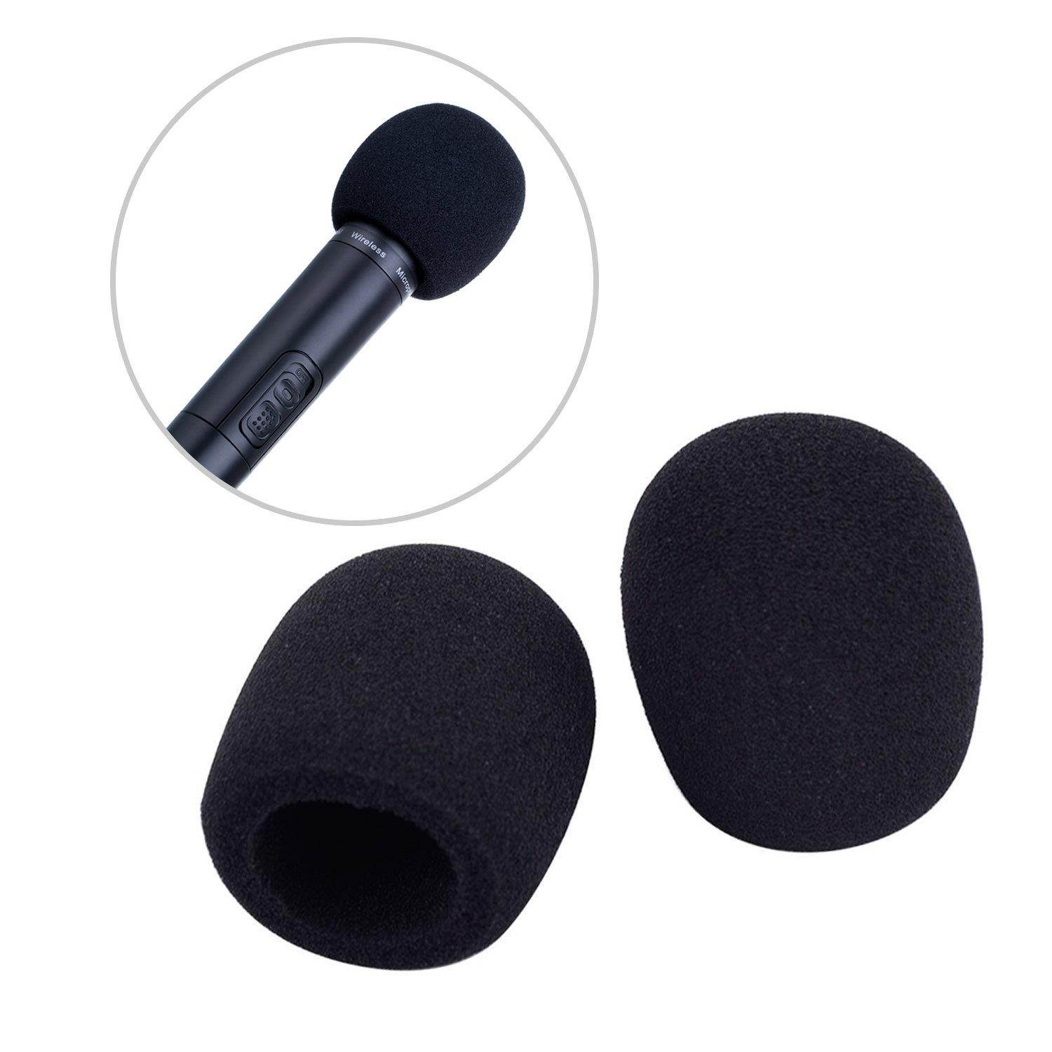 Mudder 5 Pack Foam Mic Cover Handheld Microphone Windscreen, Black