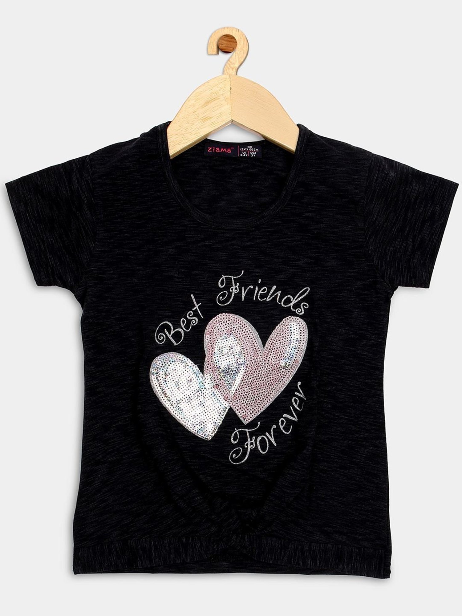 ZIAMA Kids Black Embellished Top