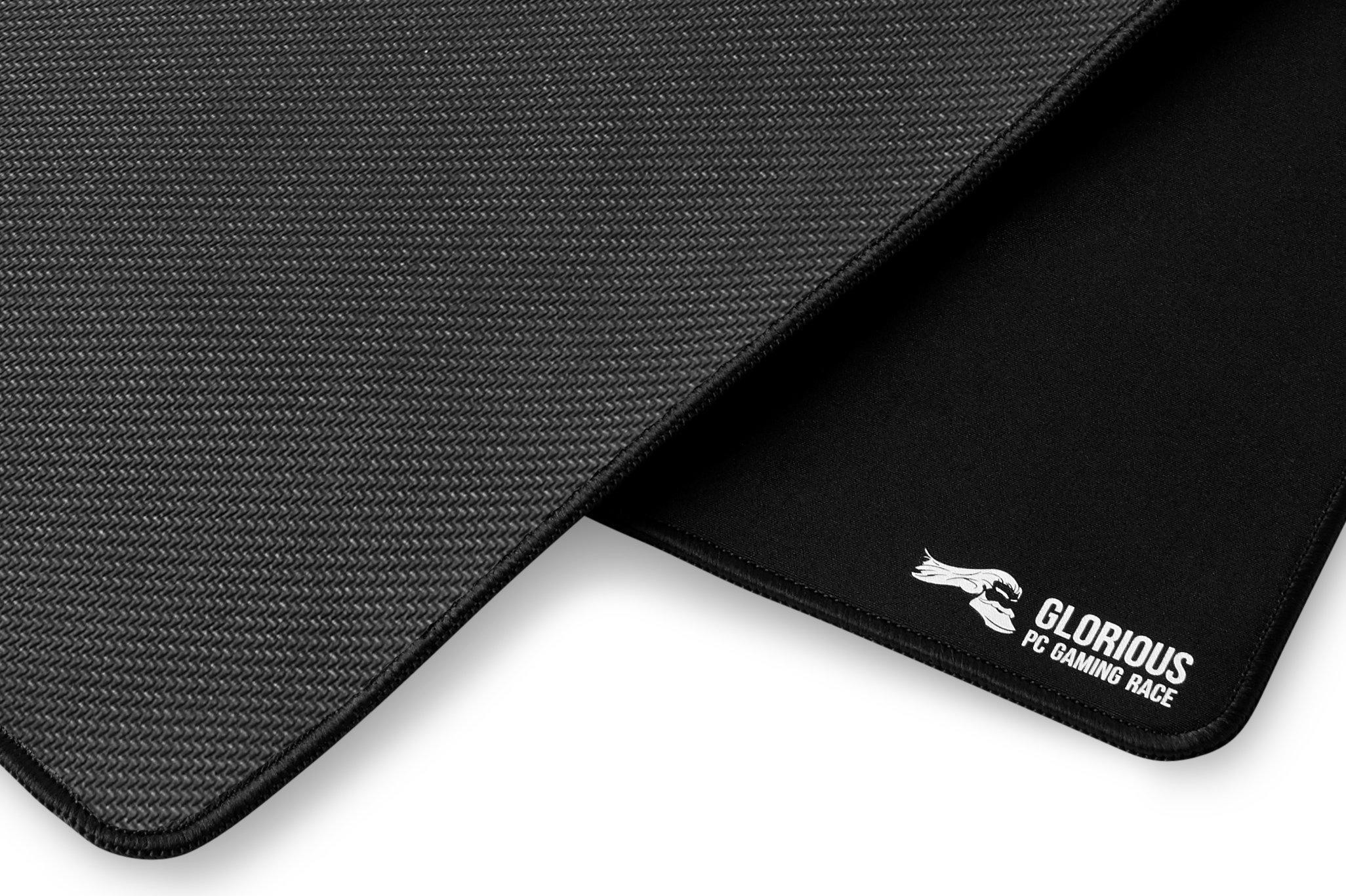Glorious Large Gaming Mouse Mat / Pad - Stitched Edges, 2mm thick, Black Mousepad | 11"x13"x0.08" (G-L)