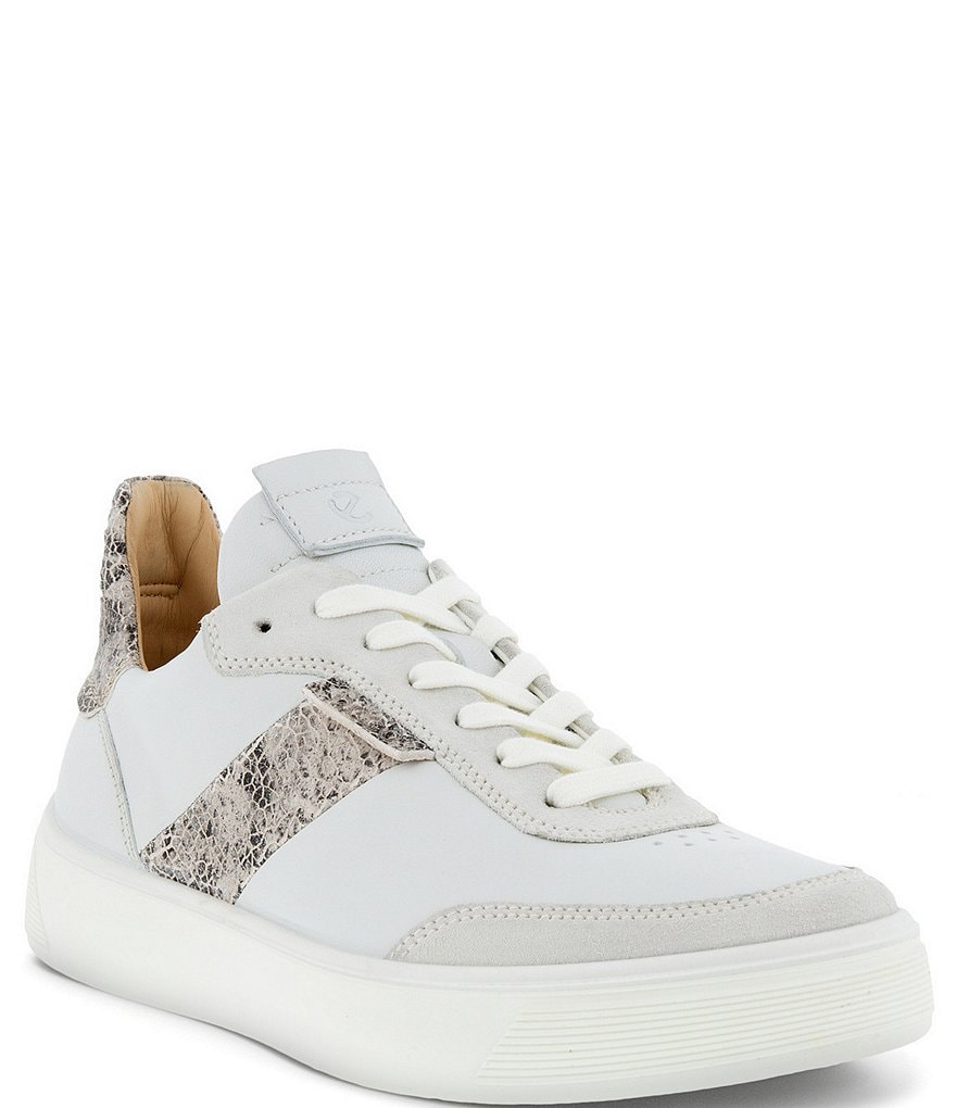 ECCO Street Tray Leather And Suede Sneakers