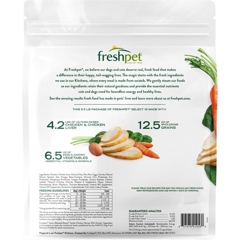 Freshpet Select Roasted Meals Tender Chicken Recipe Refrigerated Wet Dog Food - 5.5lbs
