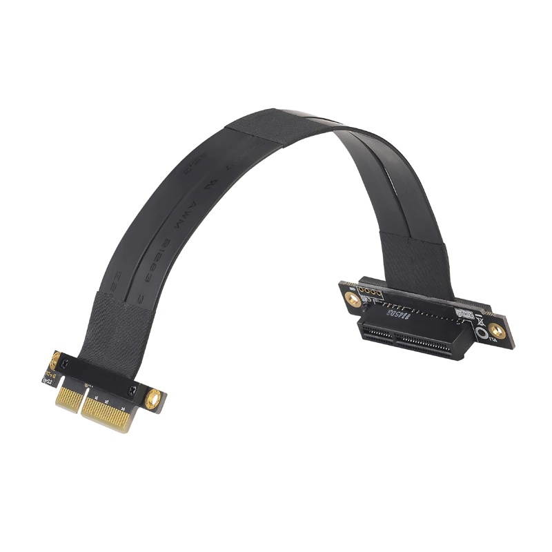 PCI-E 4X Riser Card Extender Flex Extension Cable Ribbon Adapter Converter PCI Express 4X Slot Connector Flat Cable for PC Black