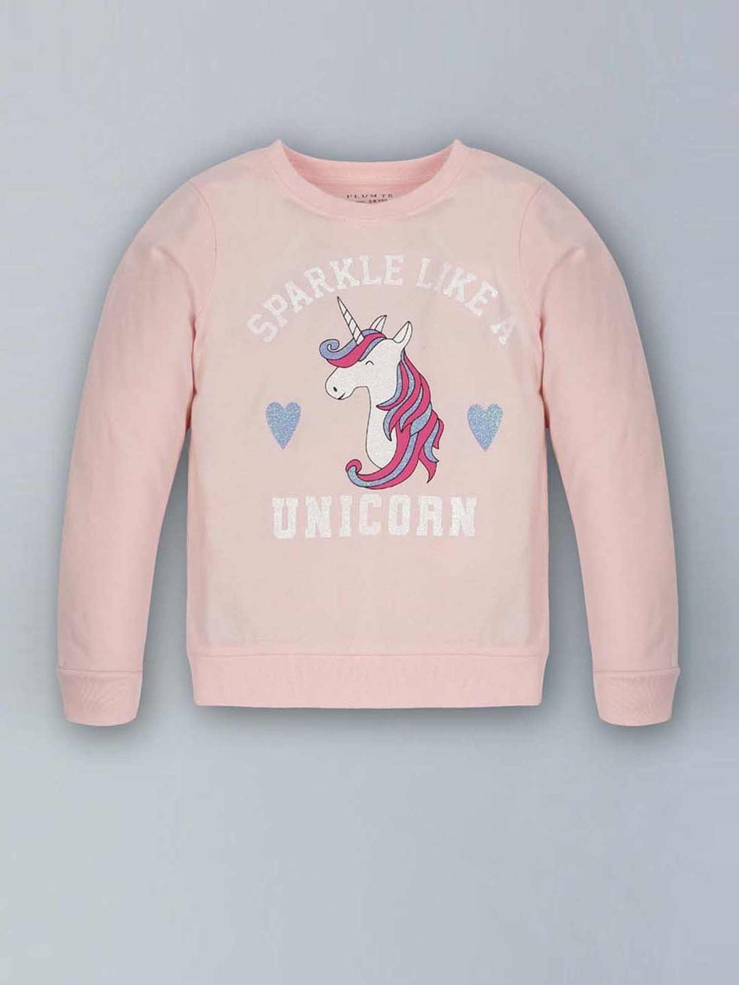 Plum Tree Kids Pink & White Cotton Printed Full Sleeves T-Shirt Set