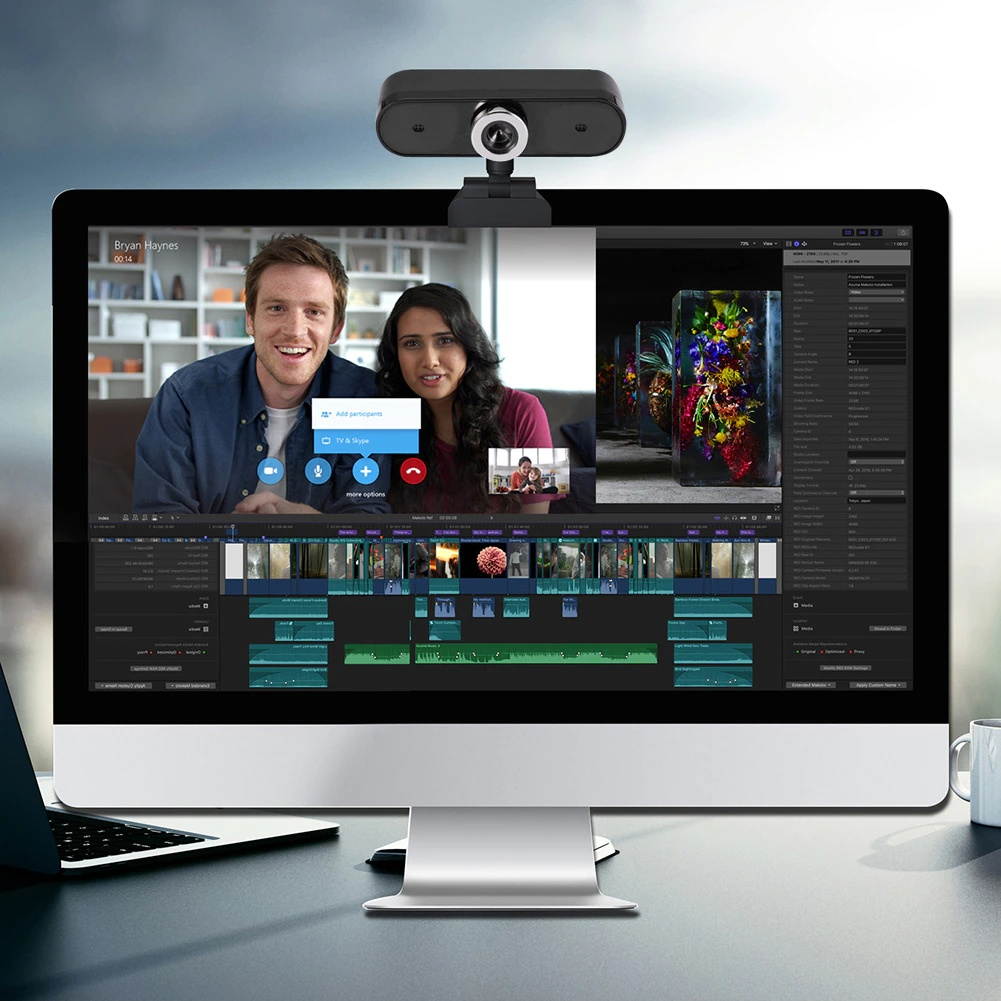 480P HD Webcam Built-in Omnidirectional Mic USB Web Camera for Video Conference Digital USB Video Recorder for Home Office