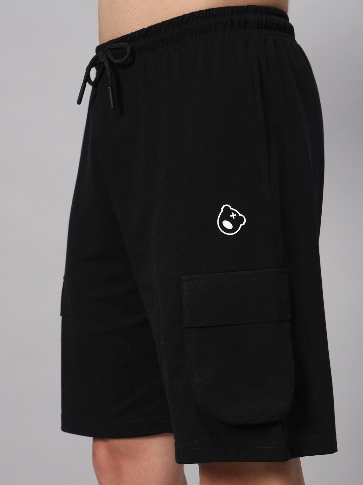 Griffel Black Cotton Loose Fit Logo Printed Co-Ord Set