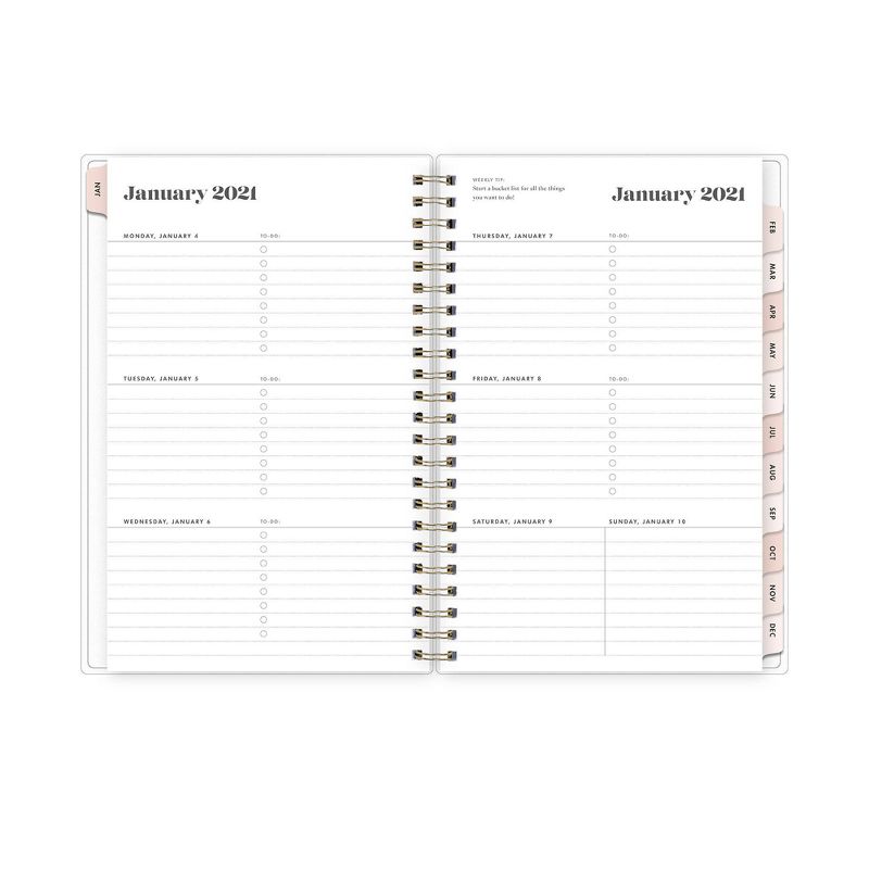 2021 The Everygirl Planner 5" x 8" Frosted Plastic Weekly/Monthly Wirebound Hannah Rose - Blue Sky