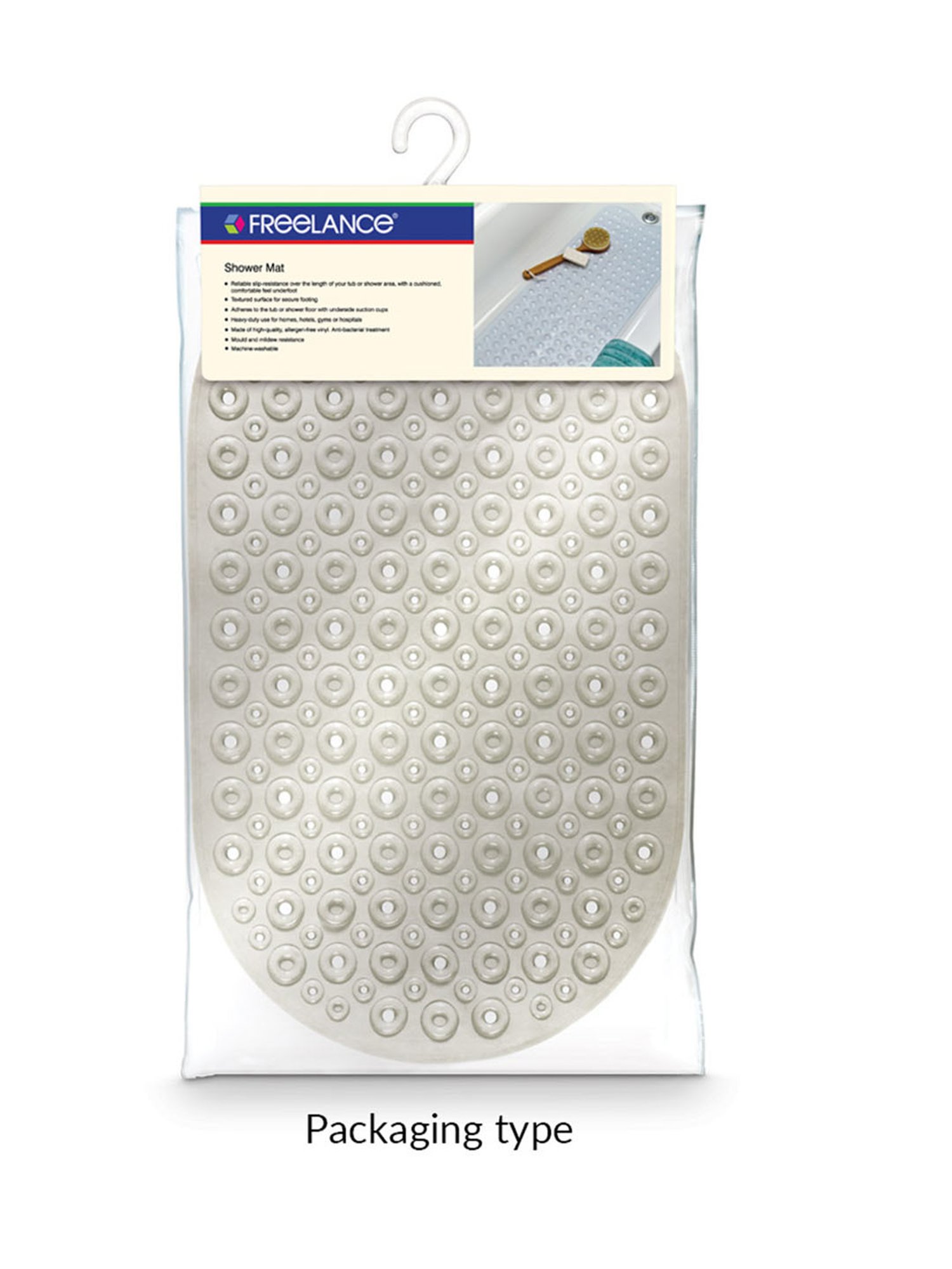 Freelance Purple PVC Set of 1 Shower Mats