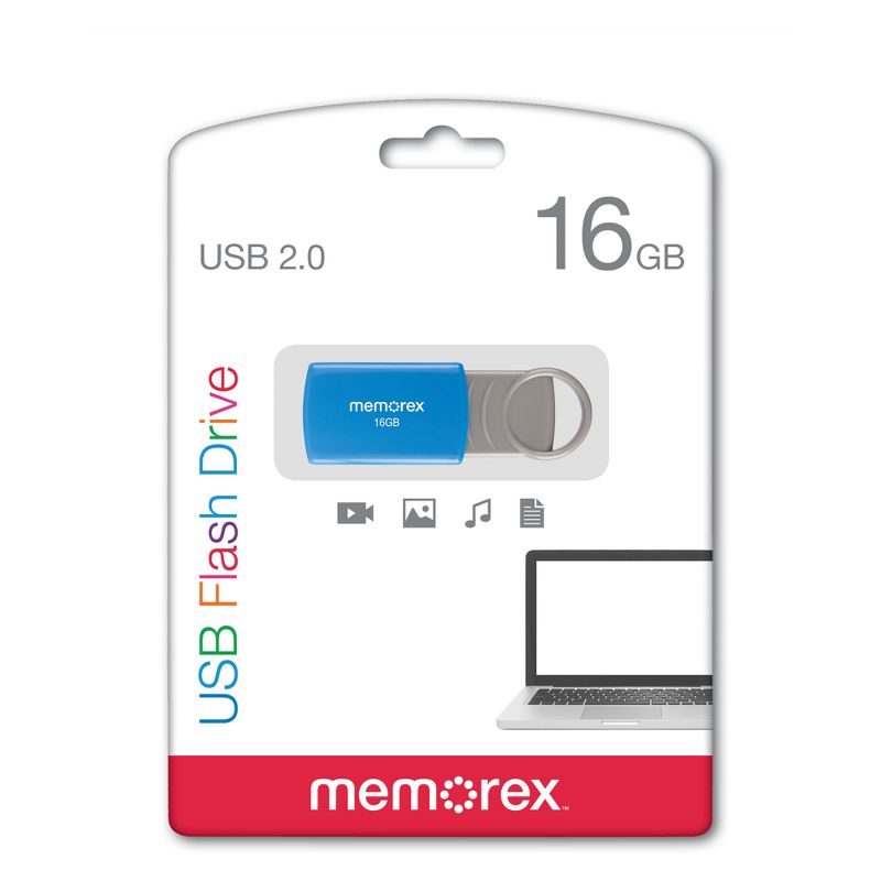 Memorex 16GB Flash Drive USB 2.0 - Blue (32020001621)