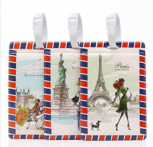 Coolrunner 3pcs Travel Luggage Label Straps Suitcase Name ID Address Tags Luggage Tags (Luggage Label)