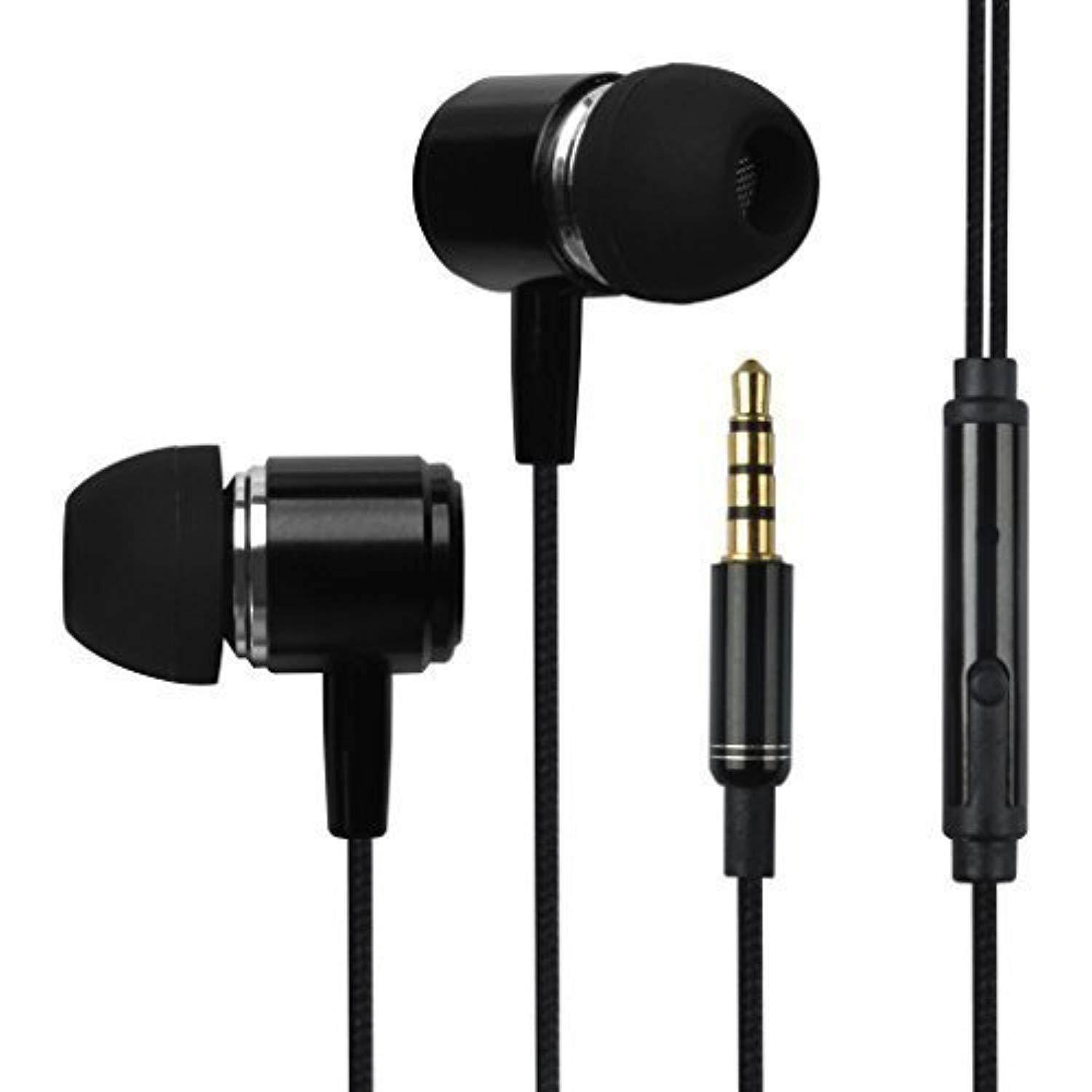 francois et mimi in-ear 3.5mm aux hi-fidelity headphones earbuds ch-09, black