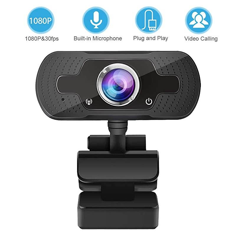 with Microphone 1080P,USB PC Streaming Computer Camera for Windows Mac Laptop Desktop,120&deg;Wide-Angle 30fps, Large Sensor Low Light for Video Calling Conferencing Gaming