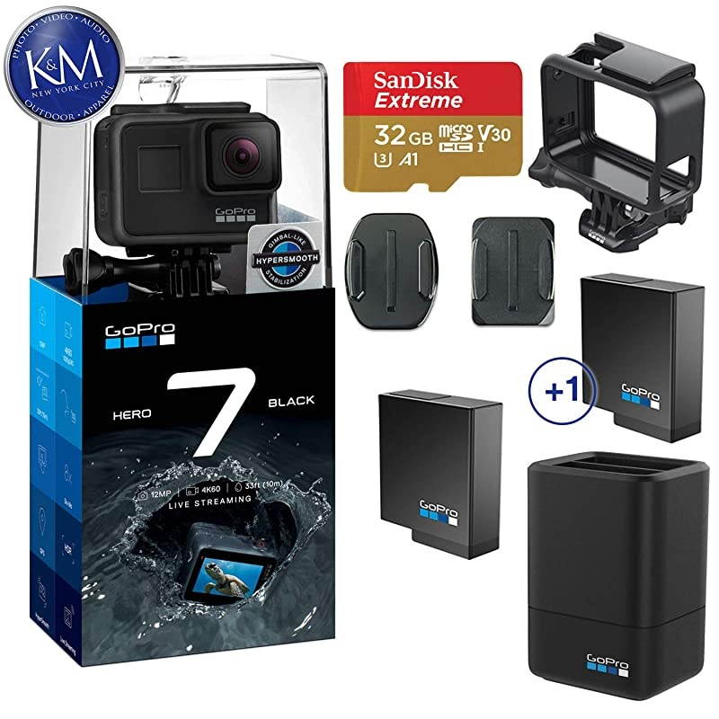 Hero 7 (Silver) Action Camera with Adventure Kit Essential Bundle