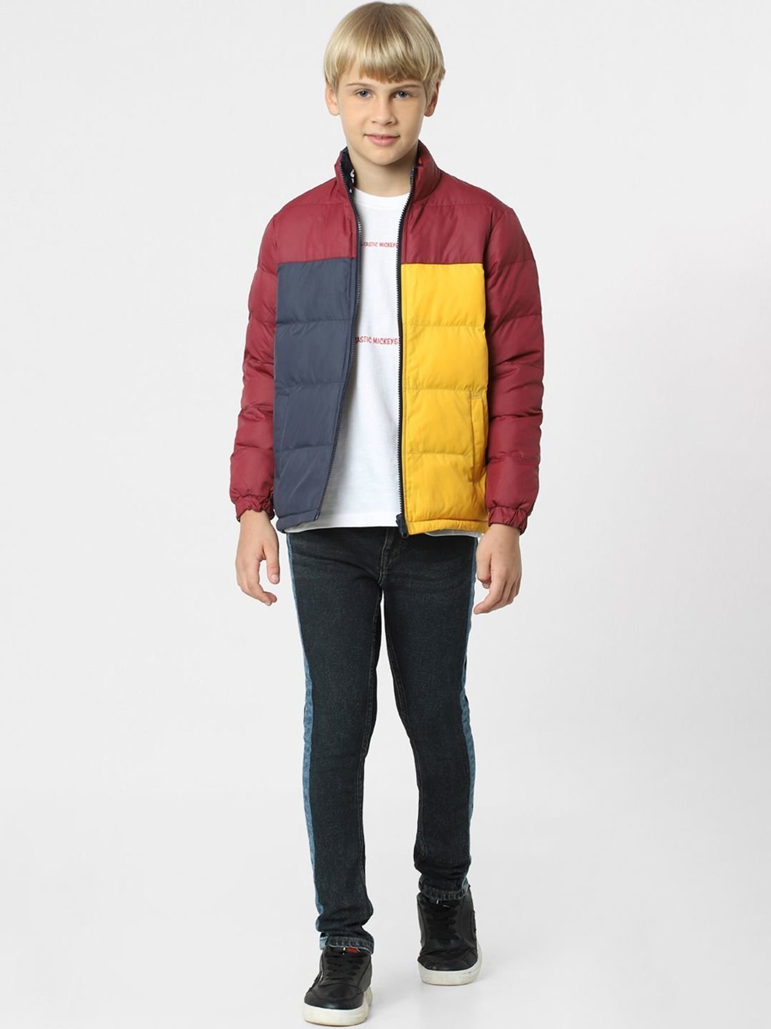 Jack & Jones Junior Multicolor Cotton Color Block Full Sleeves Jacket