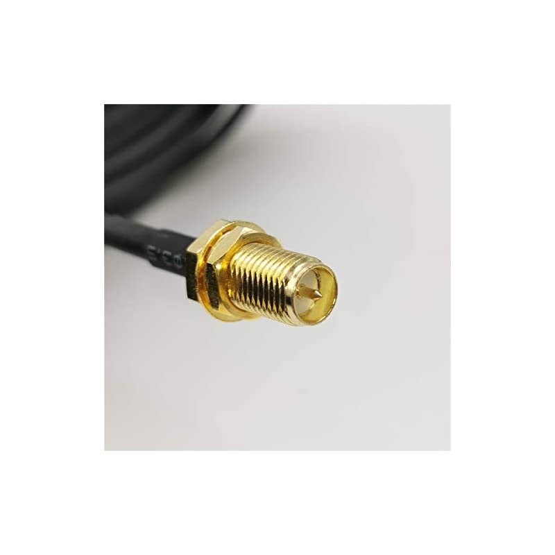 RP-SMA Male to Female WiFi Antenna Connector Extension Cable Black (10ft)