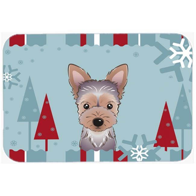 Winter Holiday Yorkie Puppy Mouse Pad, Hot Pad or Trivet BB1728MP