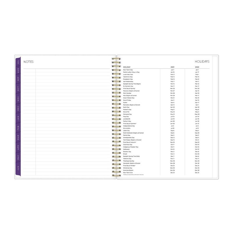 2021-22 Academic Planner 8.5" x 11" Flexible Plastic Cover Weekly/Monthly Wirebound Alcohol Ink Purple - May Designs