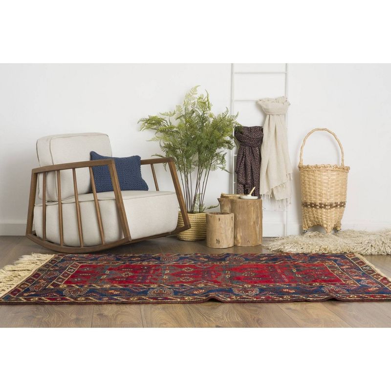 4'2"x6' Vintage One-of-a-Kind Arunas Rug Red - Revival Rugs