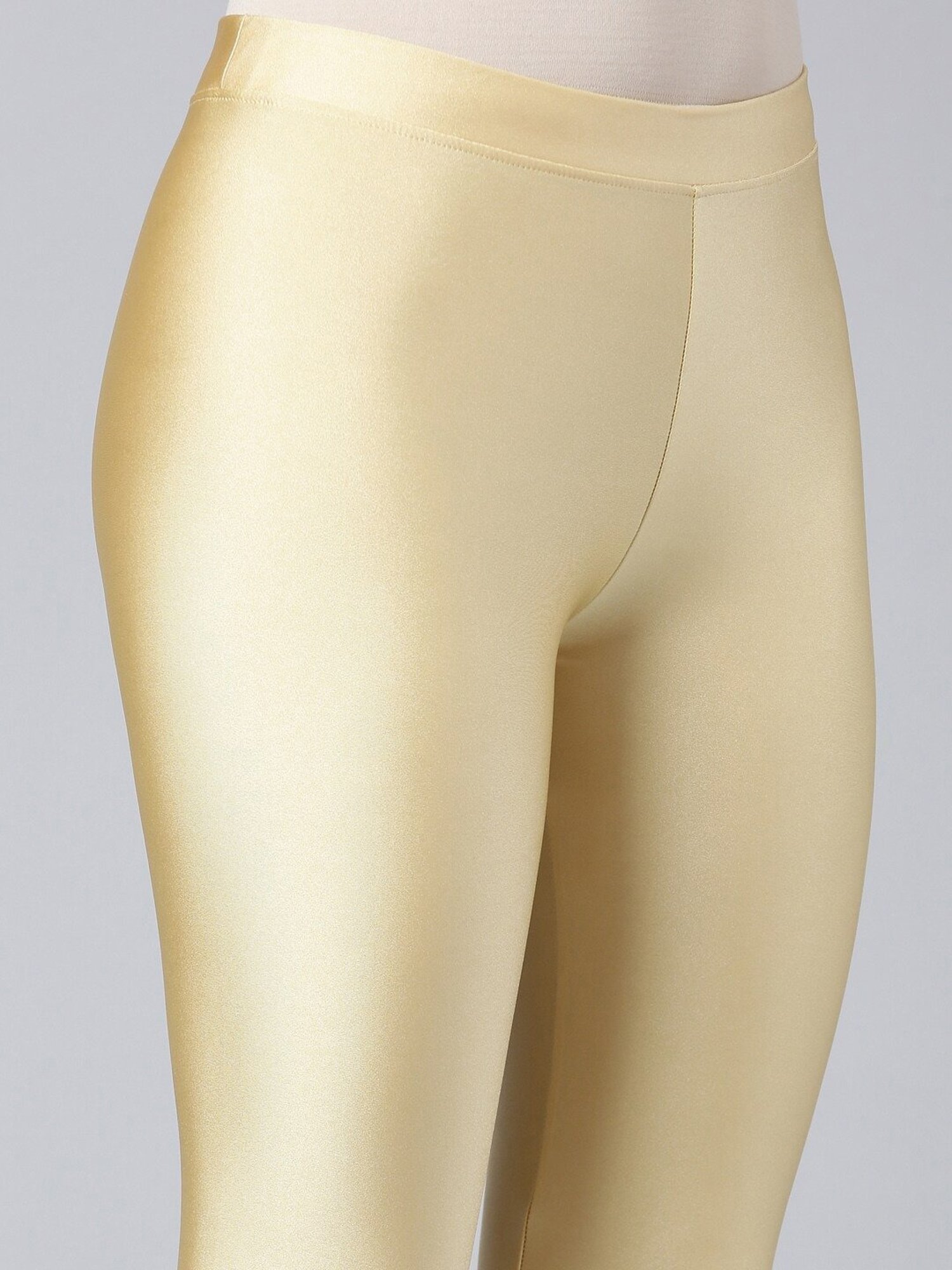 TWIN BIRDS Golden Plain Leggings With Dupatta