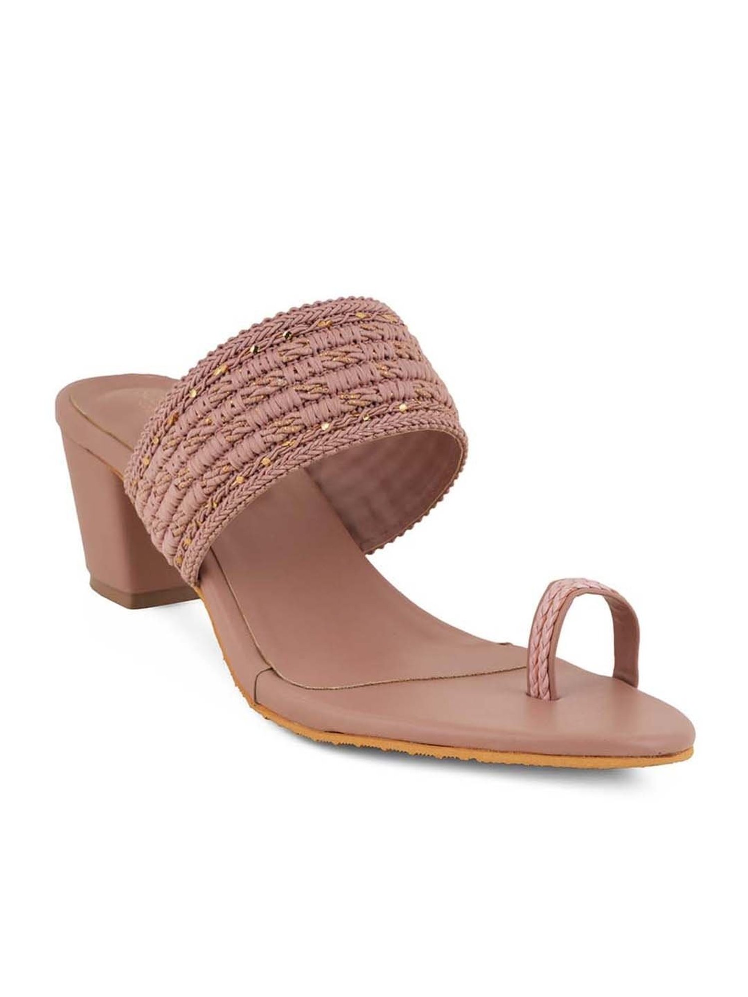 Scentra Women's Peach Toe Ring Sandals