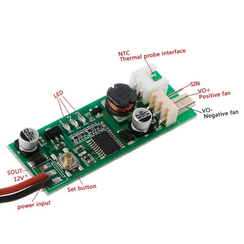 DC 12V Temperature Speed Controler Denoised Speed Controller for PC Fan/Alarm