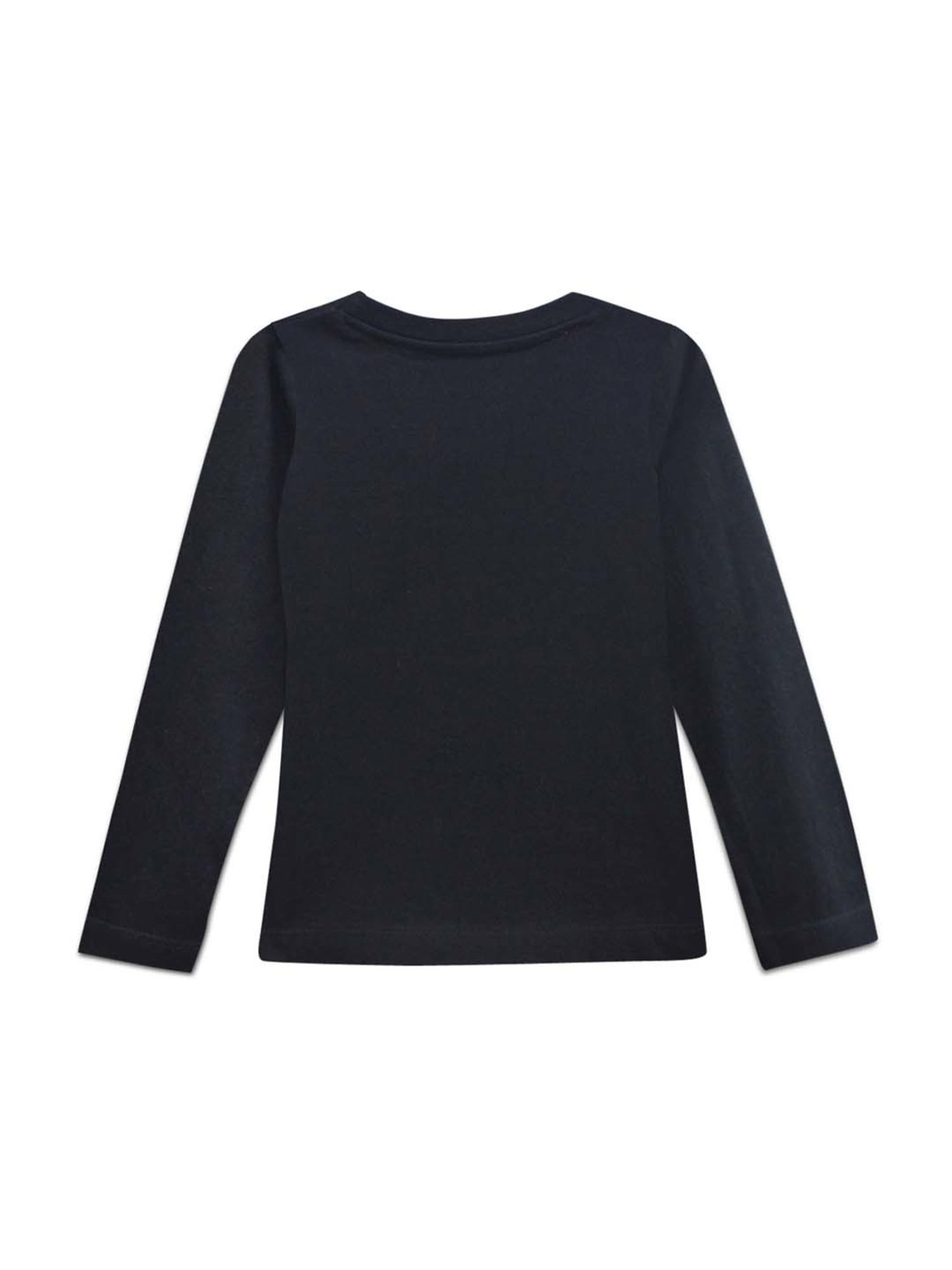 A.T.U.N. Kids Black Cotton Printed Full Sleeves Tee