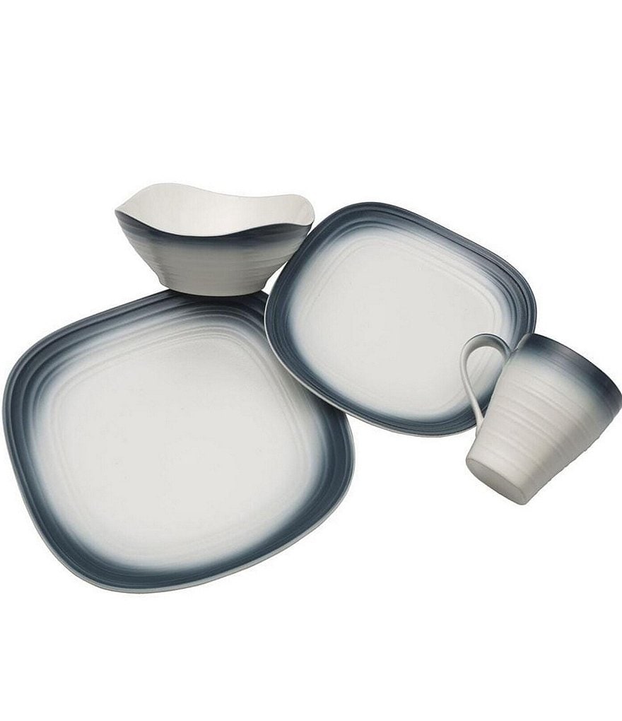 Mikasa Swirl Ombre Blue Square 4-Piece Place Setting