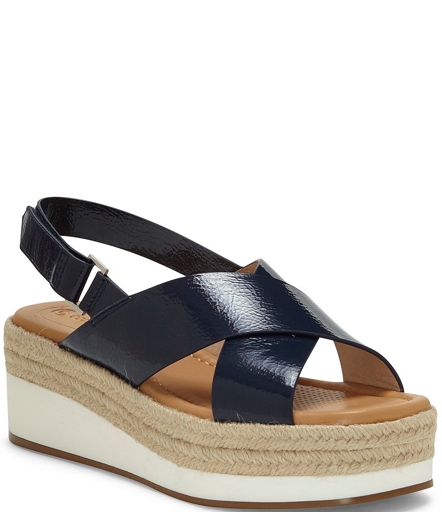 CC Corso Como Penelopy Patent Leather Flatform Espadrilles