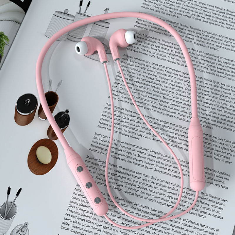 Hanging Neck Bluetooth Sports Headphone Waterproof with Noise Cancelling Bulit-in Mic in-Ear Earbuds for Video/Conference Call/Workout/Running/Gym