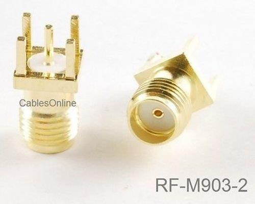 CablesOnline, 2-Pack SMA Female Jack PCB Mount, Gold Plated RF Connectors, RF-M903-2