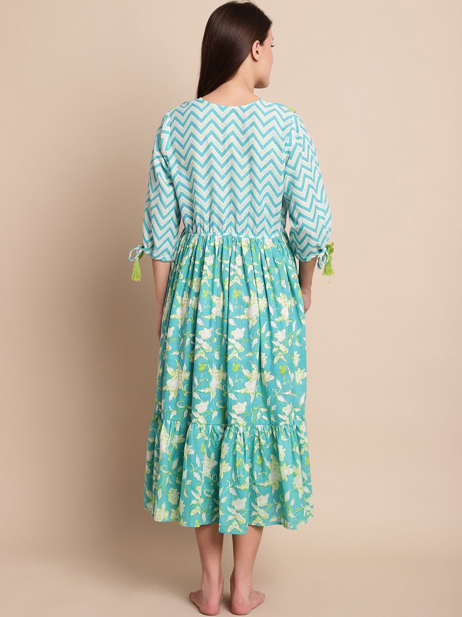 Secret Wish Turquoise Floral Print Maternity Night Dress