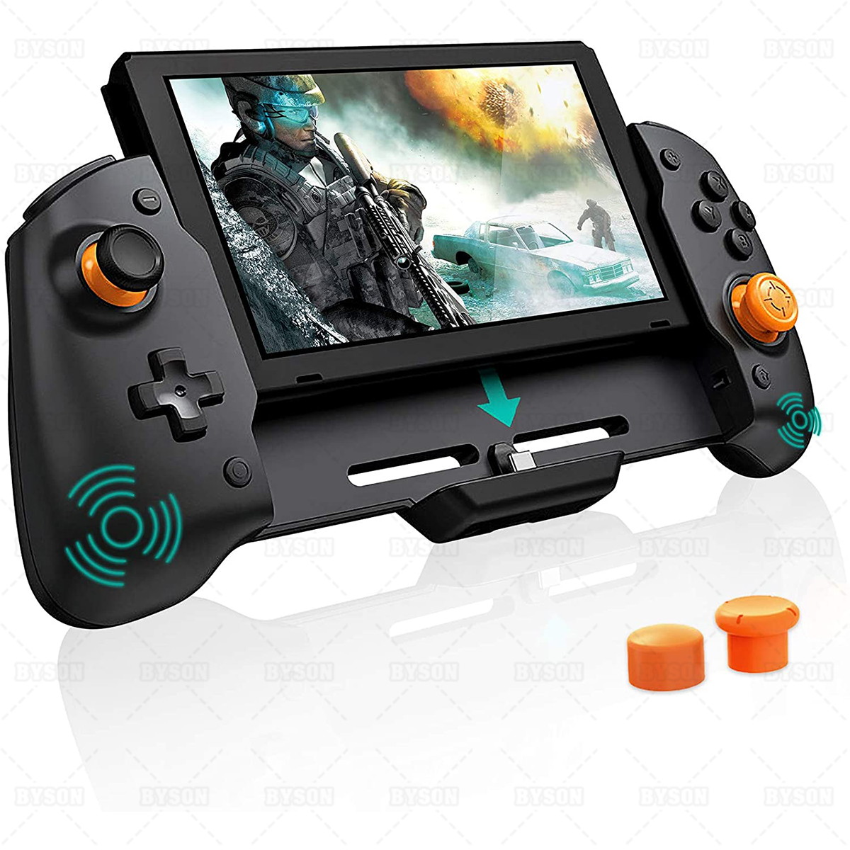 Ackmioxy Controller Compatible with Nintendo Switch, Switch Controller for Nintendo Switch Handheld Mode, Ergonomic Grips and Joypad Pro, Supports Motion Control and Dual Motor Vibration