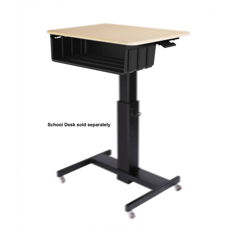 28" Height Adjustable Mobile School Standing Desk Book Box Black - Rocelco