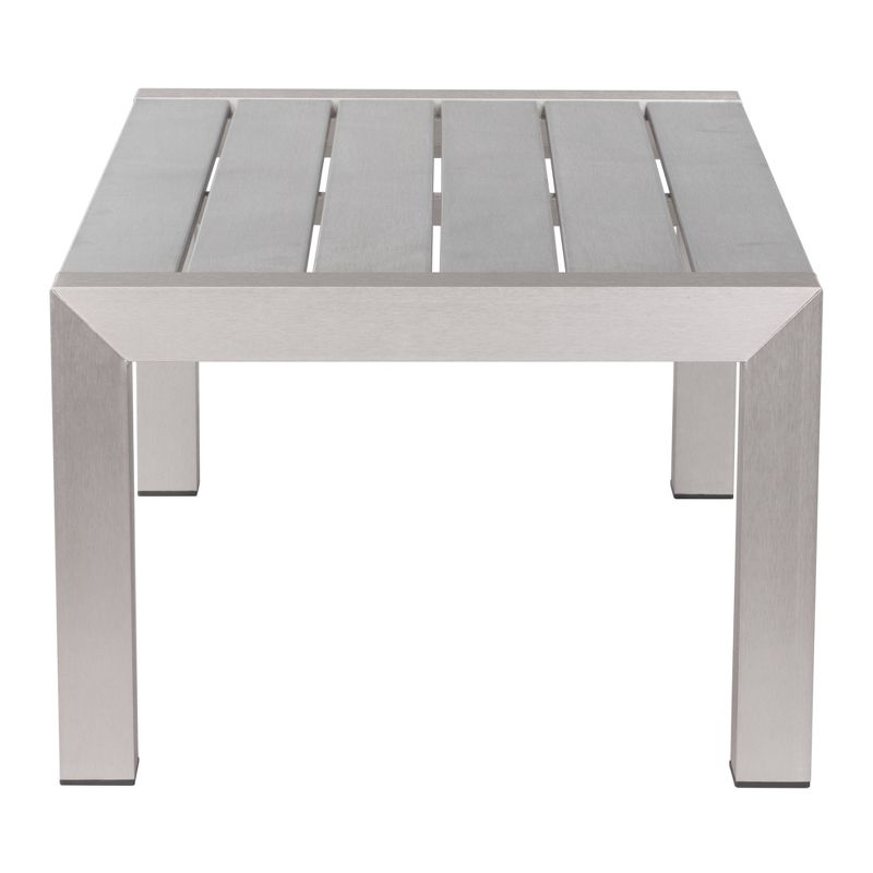 39" Modern Brushed Aluminum Coffee Table - ZM Home