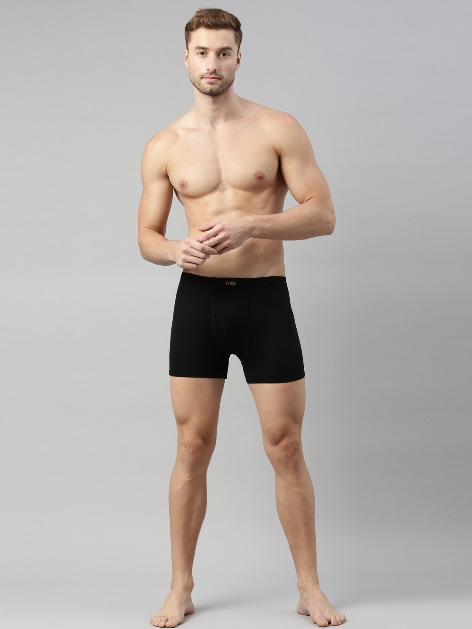 Dixcy Scott Originals Black Cotton Regular Fit Trunks - Pack Of 3