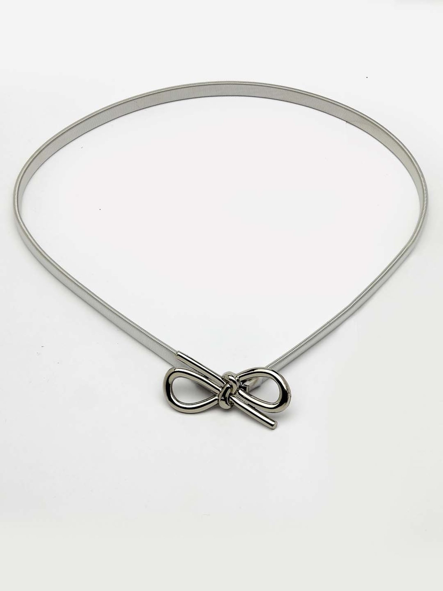 NVR Circular Silver Plated Stretchable Metal Belt for Women