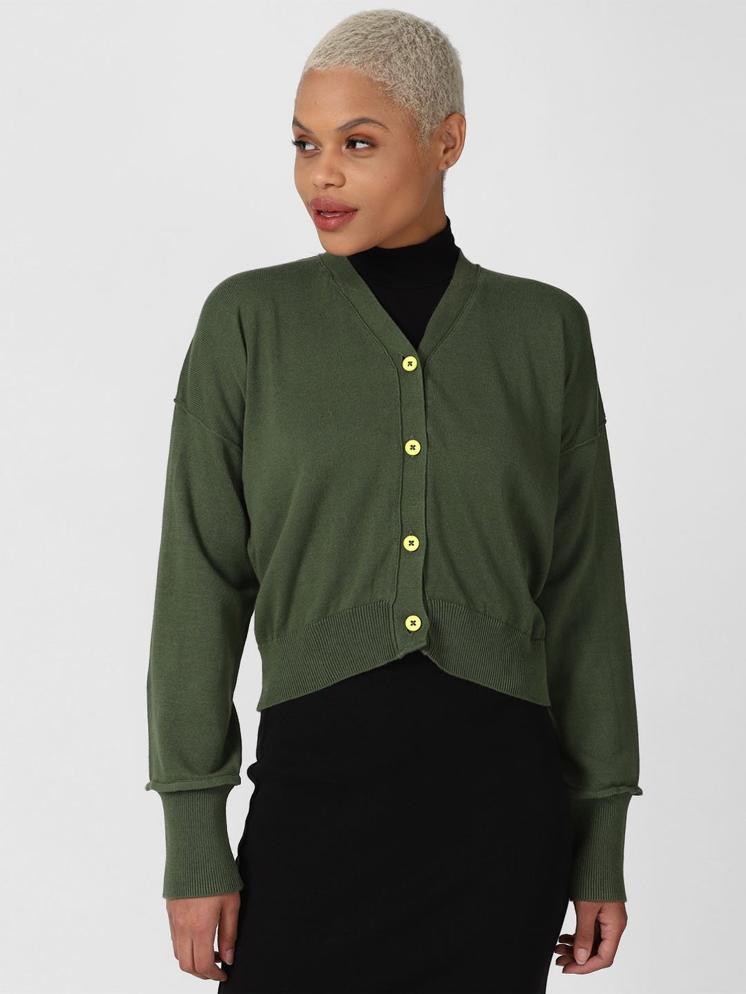 Forever 21 Olive Regular Fit Cardigan