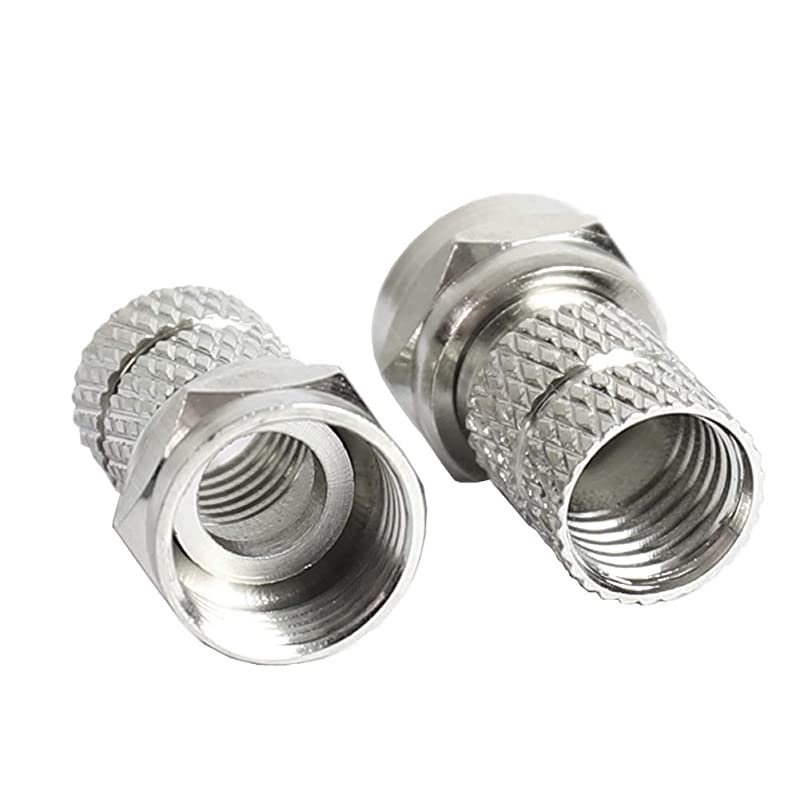 RG6 Coax Cable Splitter Combiner Adapter Connecter for TV Video Antenna Cable Satellite 2 Pack Copper Thread F Type