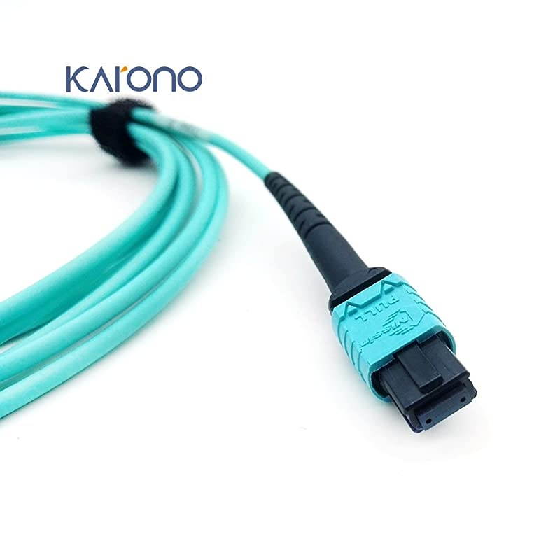 MPO to MPO Fiber Optic Patch Cord Type B 33 ft 10M OM3 MultiMode Fiber 12core Fibers for QSFP+Transceivers MTP Compatible Application Aqua