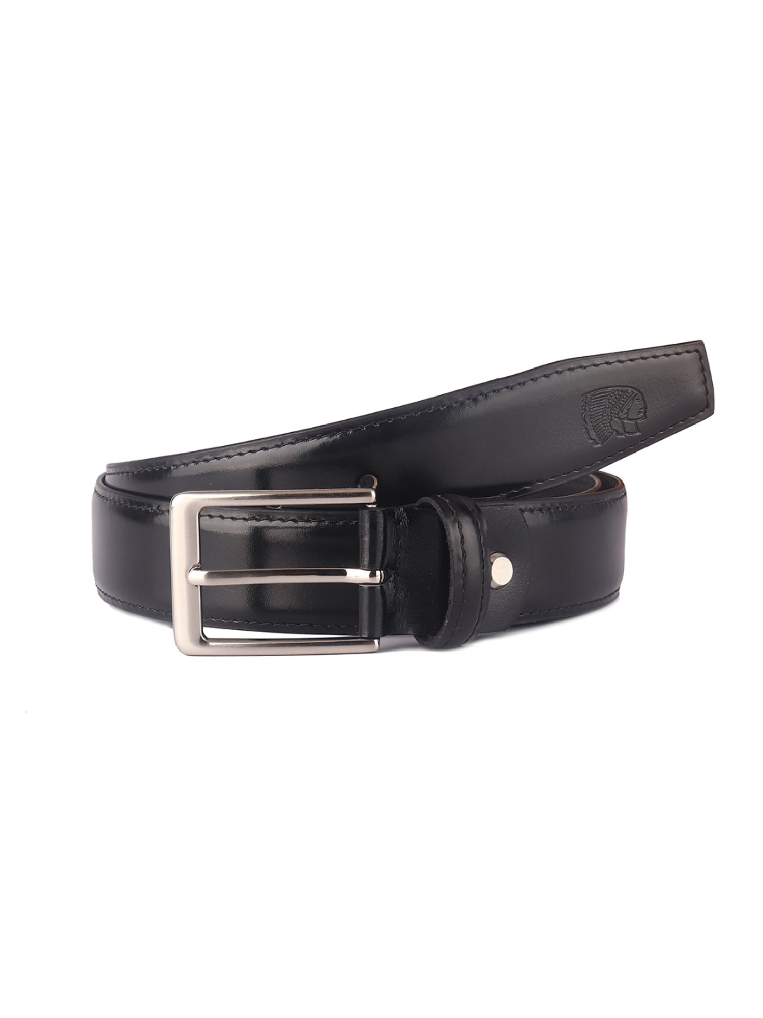Crusset Black Leather Formal Belt for Men