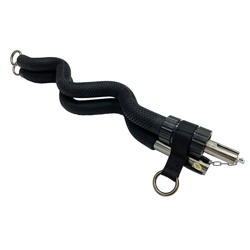 Bodylastics Collapsible Resistance Bands Curl Bar with Custom Molded Rubber Grip, 3 O Rings for Connection, and Carrying Bag, Black