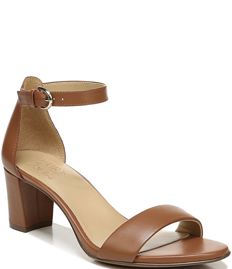 Naturalizer Vera True Colors Leather Ankle Strap Block Heel Dress Sandals